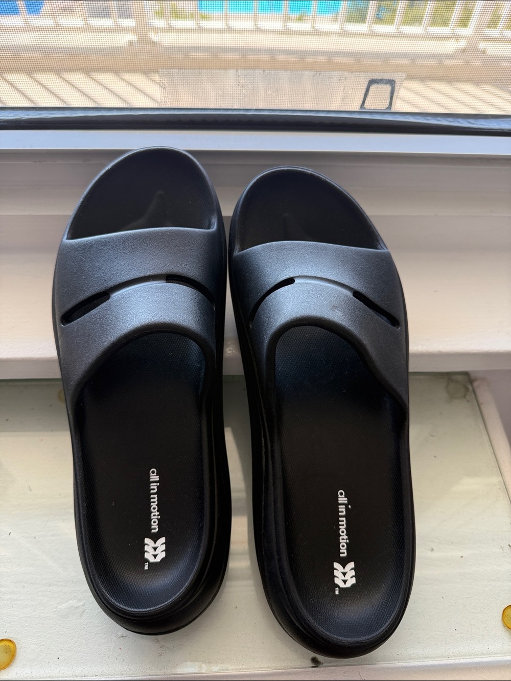 all in motion Black Men's Slip-On Slide Sandals